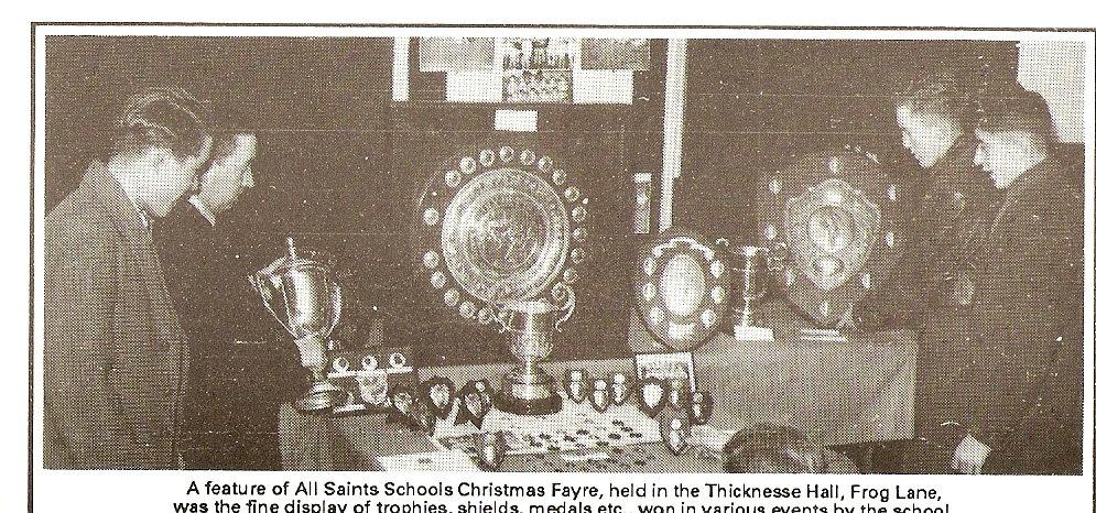 Cups and trophies won by All Saints.