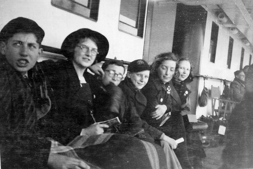 Wigan Girls' High School pupils en route to Holland, 1938.