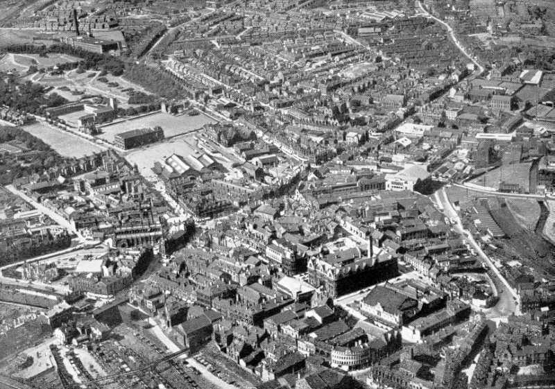 Aerial photo of Wigan Town Centre