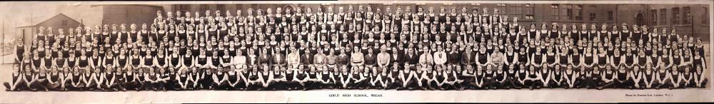 Girls High School, Wigan pupils and staff early 1930's