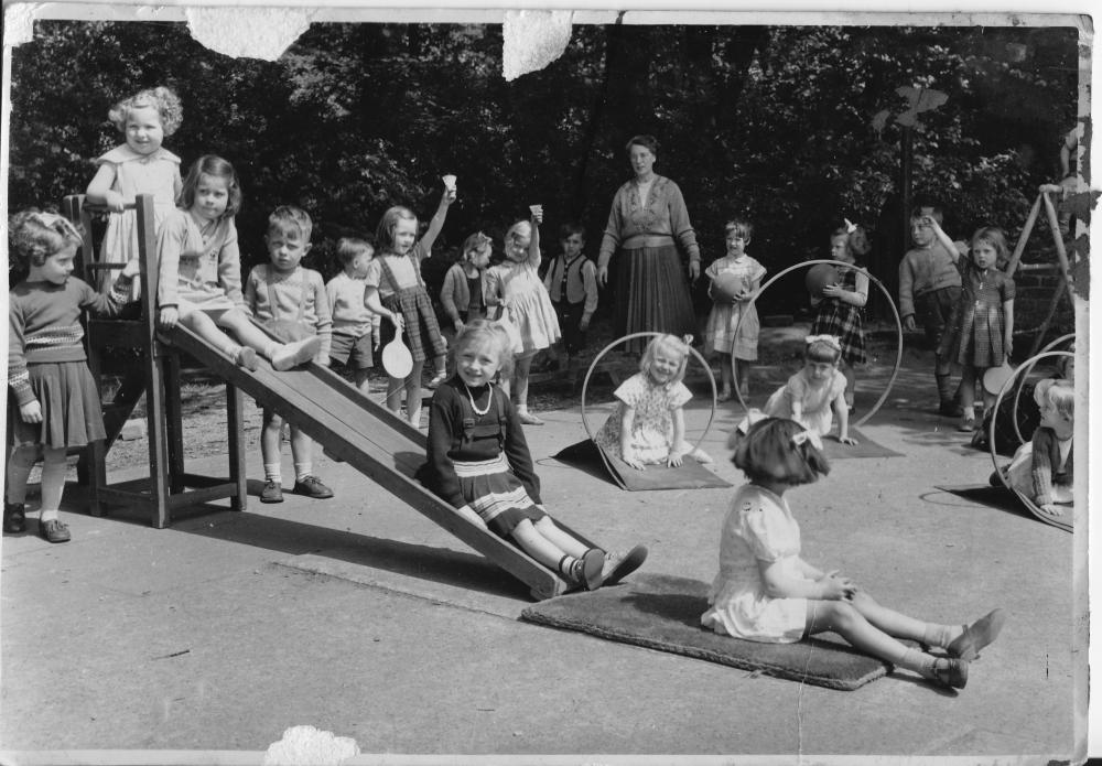 Playground fun at Golborne Parochial School in 1957