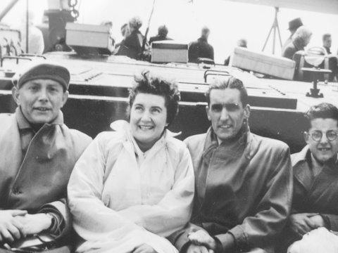 On the ferry, Easter trip 1957.