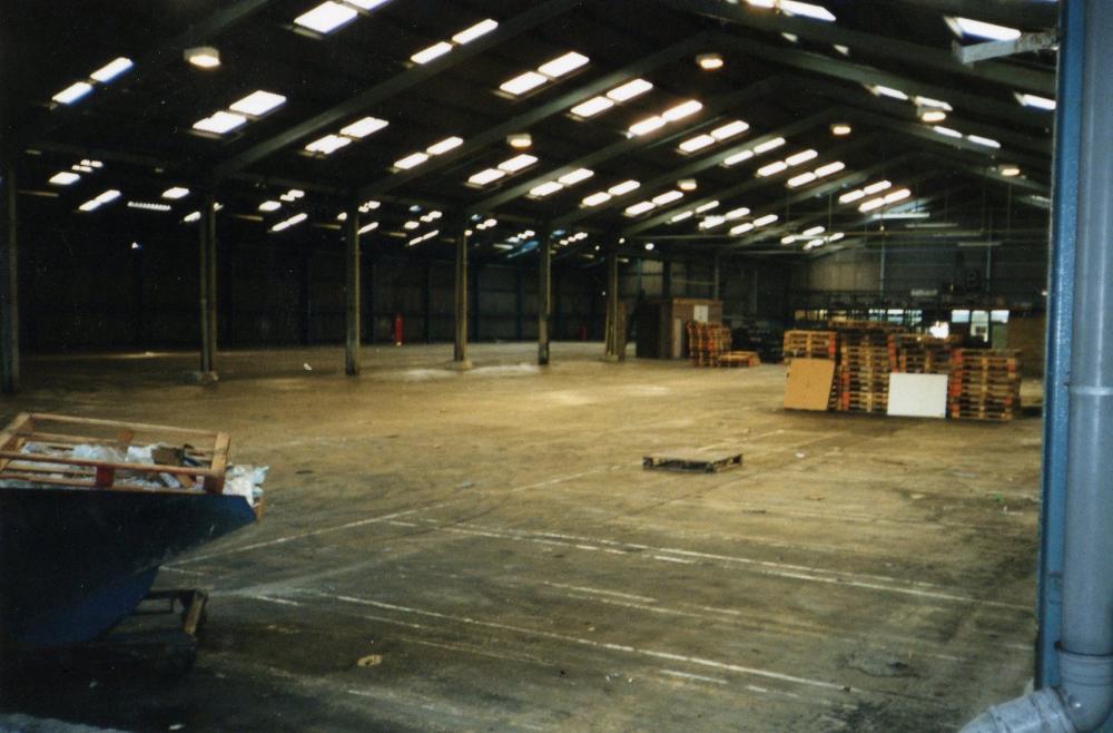 Glass works empty warehouse