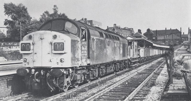 Class 40. 40136 at Walgate Station 1976