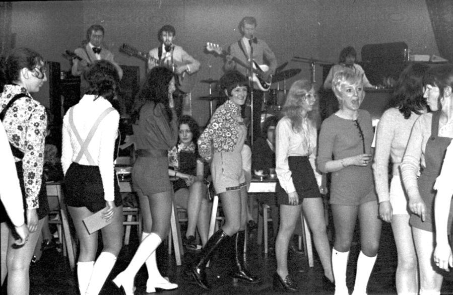 Hotpants show at Plesseys, 1970s.
