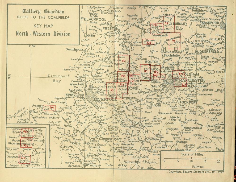 Key Map of the North-Western Division of the NCB coal fields 1949.