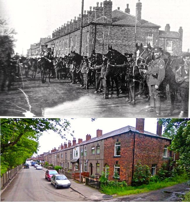 Bolton House Road, Bickershaw, then and now.