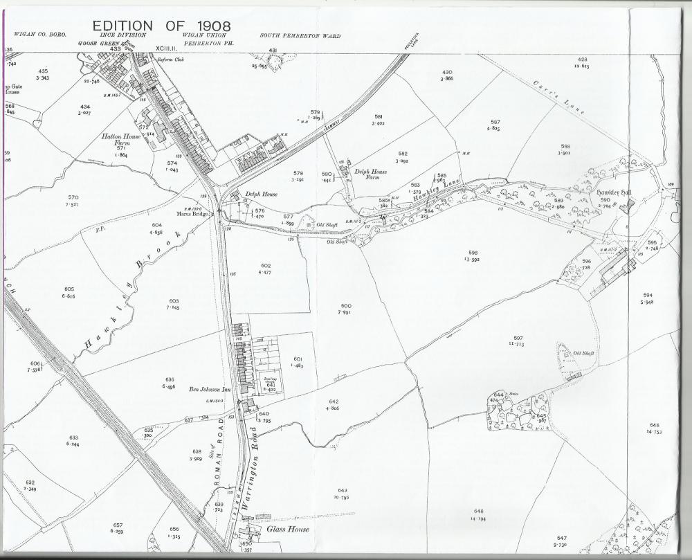 Map showing location of Delph House and Delph House Farm