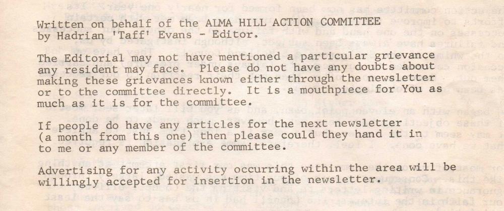 Alma Hill Action Group (Upholland 1970's)