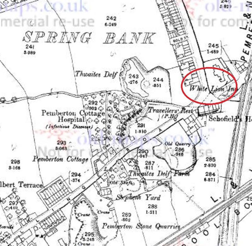 Map showing location of White Lion Inn