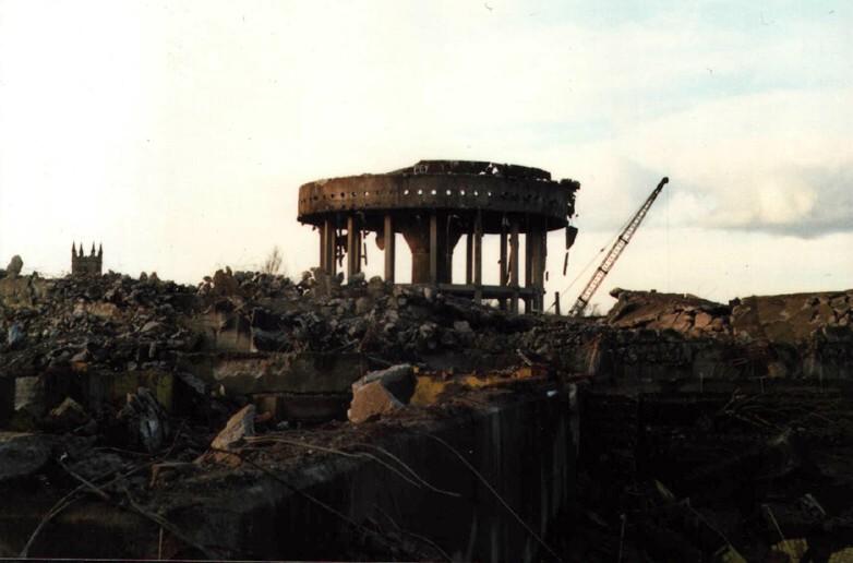 Cooling towers after demolition.