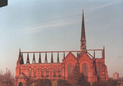 The half-demolished Church of St Mary. The half-demolished Church of St Mary.