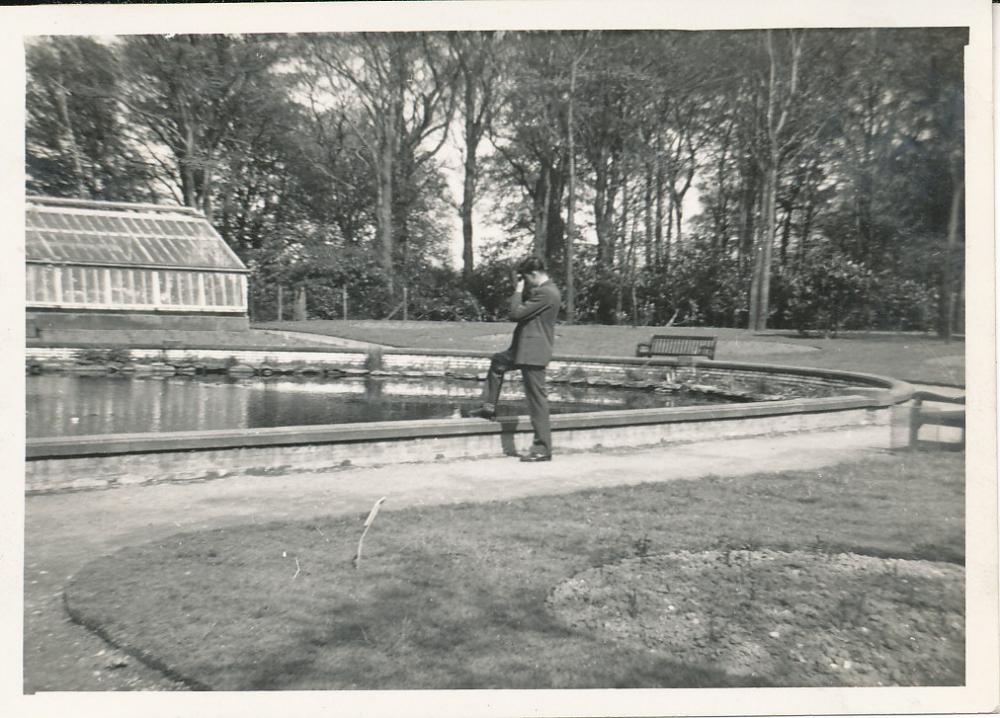 May 1956 - photo of Lily Pond and Greenhouse.