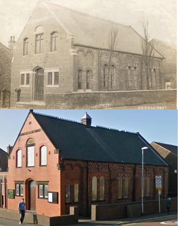 Orrell Post Methodist Church - Then and Now.