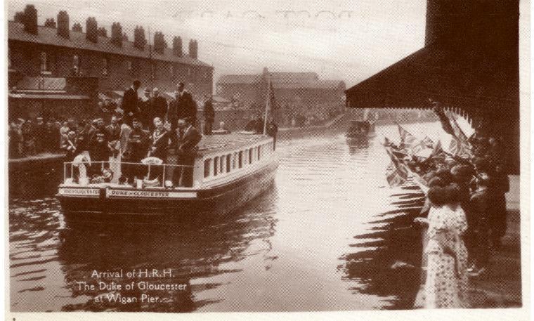 Arrival of H.R.H. The Duke of Gloucester at Wigan Pier.