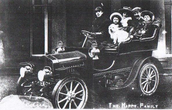 Lord Crawford pictured outside Haigh hall with his family c1913