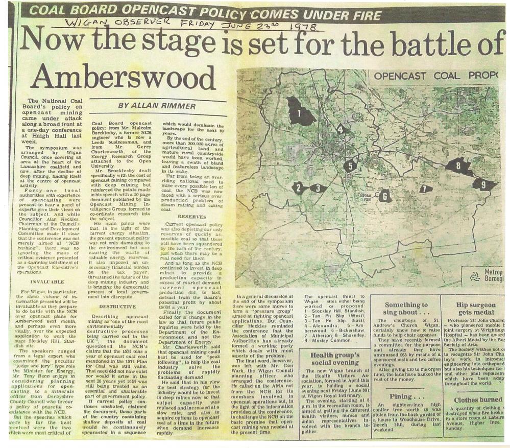 Stage is set for the battle of Amberswood.(from Wigan Observer 1978)