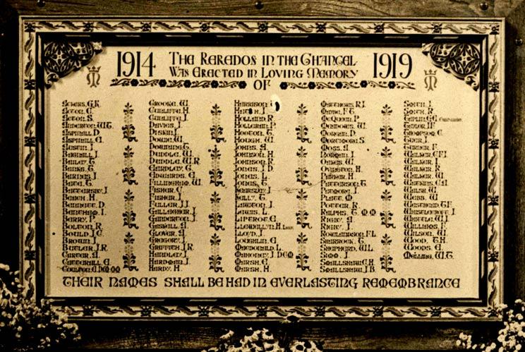 War Memorial Plaque, St Mary's, close-up