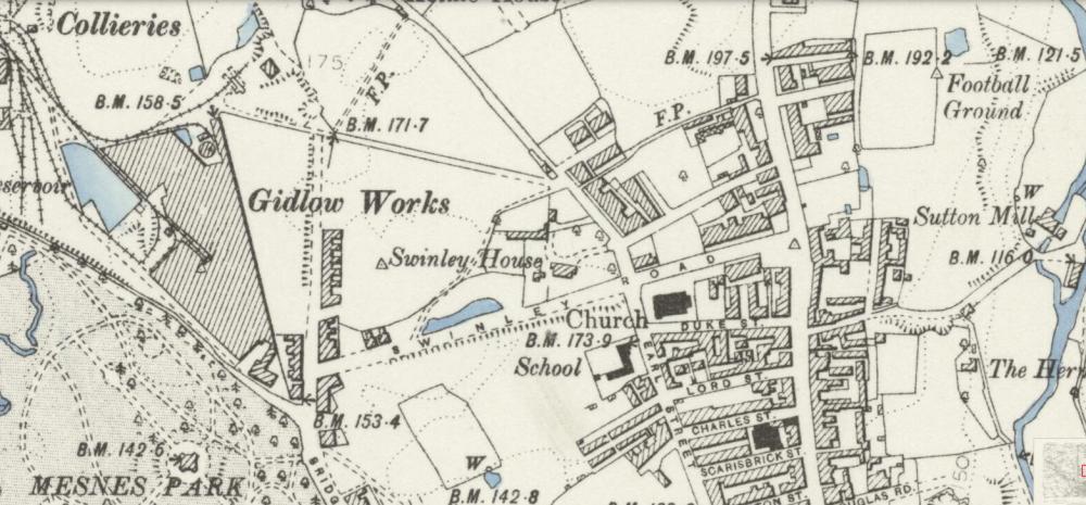 Map of 1894 showing Swinley House location