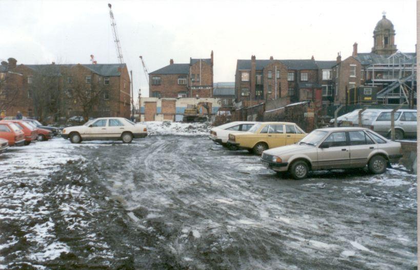 Shortly before construction of Wigan Bus Station.