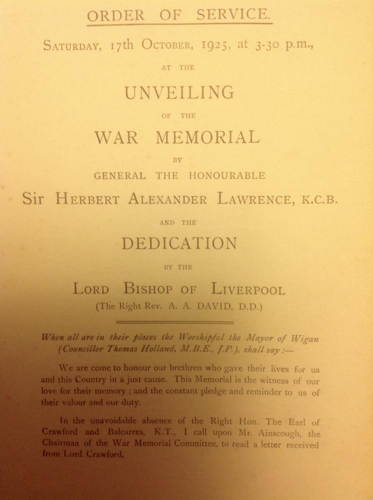 More detail from the war memorial booklet