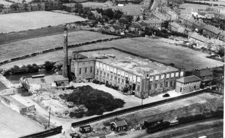 Aerial photo of Sandbrook Spinning Mill, Orrell, c1957.