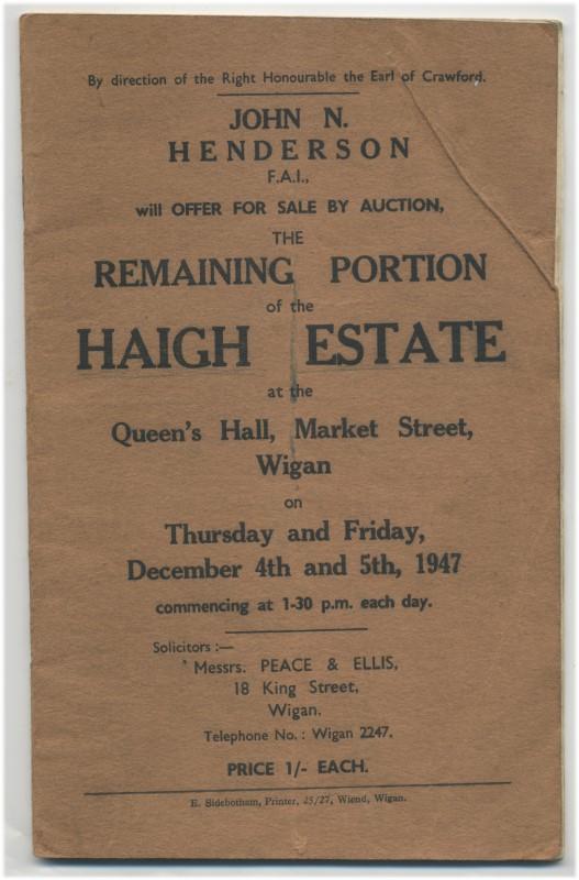 HAIGH HALL AUCTION 1947