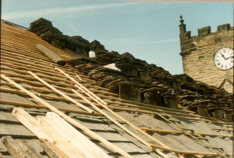 Repair to St Thomas The Martyr Church roof, 1980s.