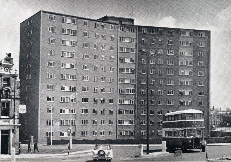 Station Rd and Douglas House Flats 1960's