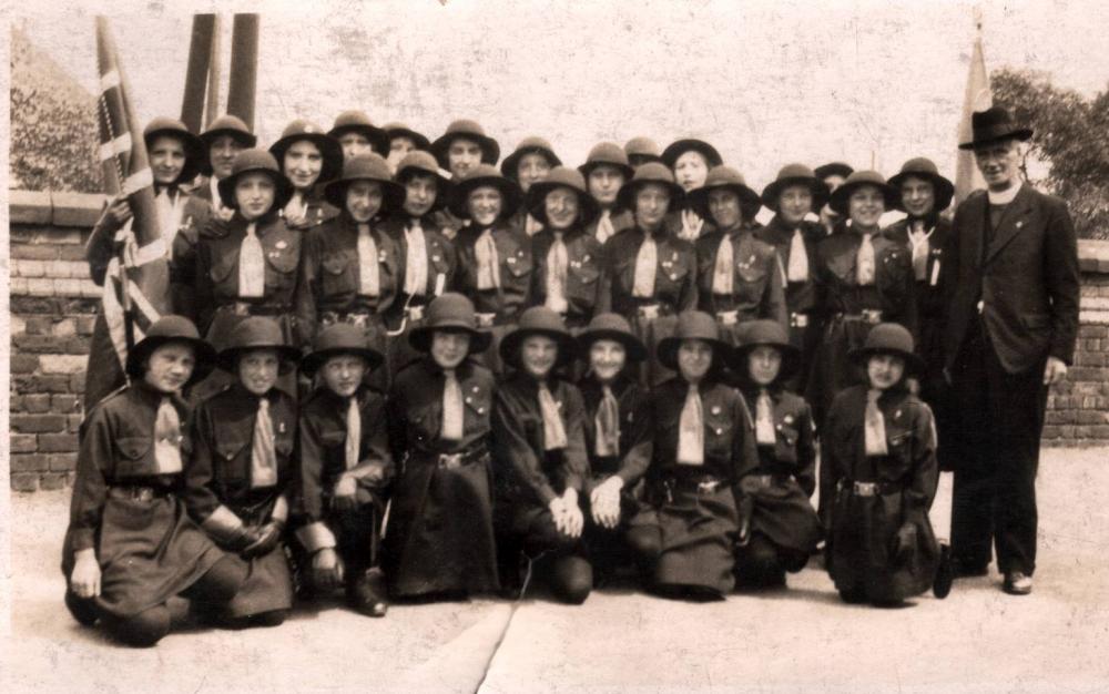 Rev Bryson with Girl Guides 1933 or 1934