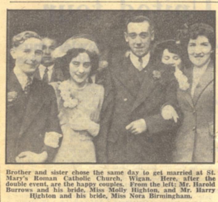 Double wedding at St Mary's, 1951.