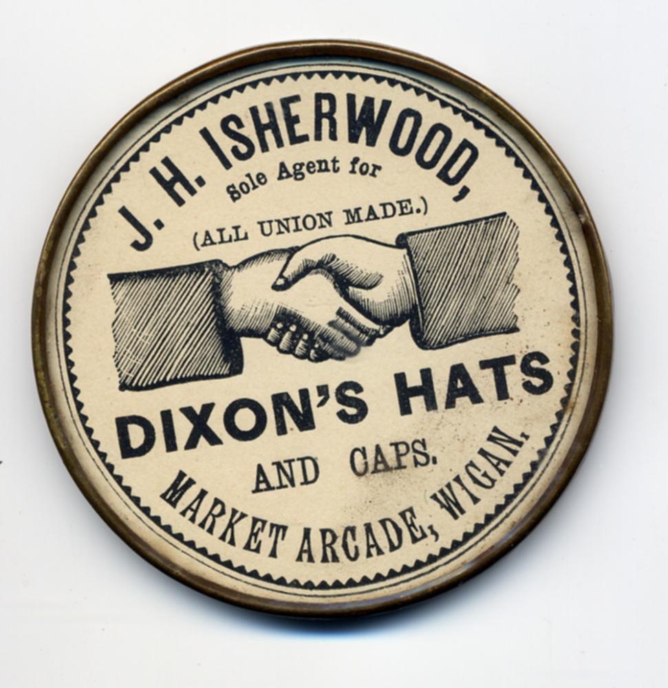 J.H. Isherwood Advertising mirror, back