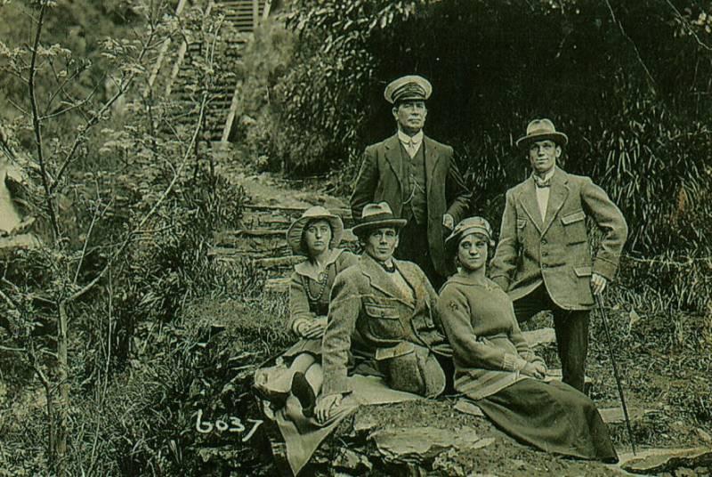 Two Wigan couples visiting the Isle of Man, 1920s.