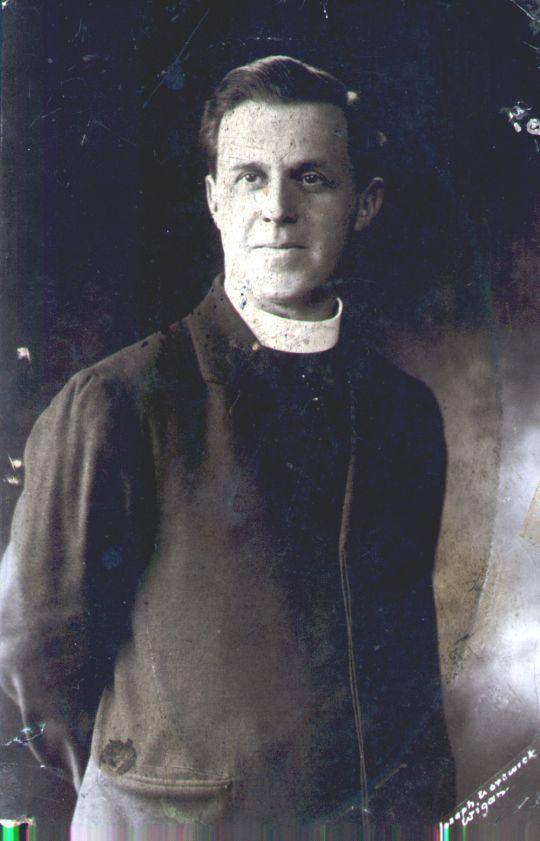 Father Carney, Catholic priest at St Patrick's Wigan, c1919.