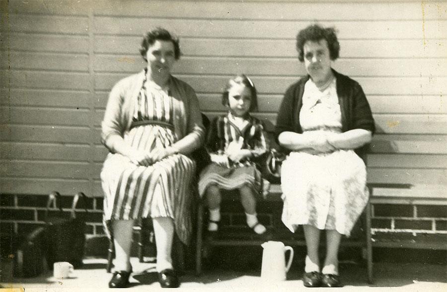 Kath Aspey nee Prior with my Mum and Mrs Barker, 1950s