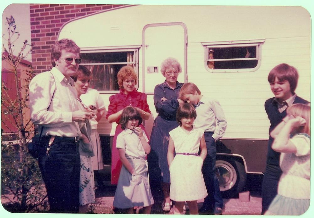 Marian Stokes and Family after St Stephen's Walking Day circa 1980