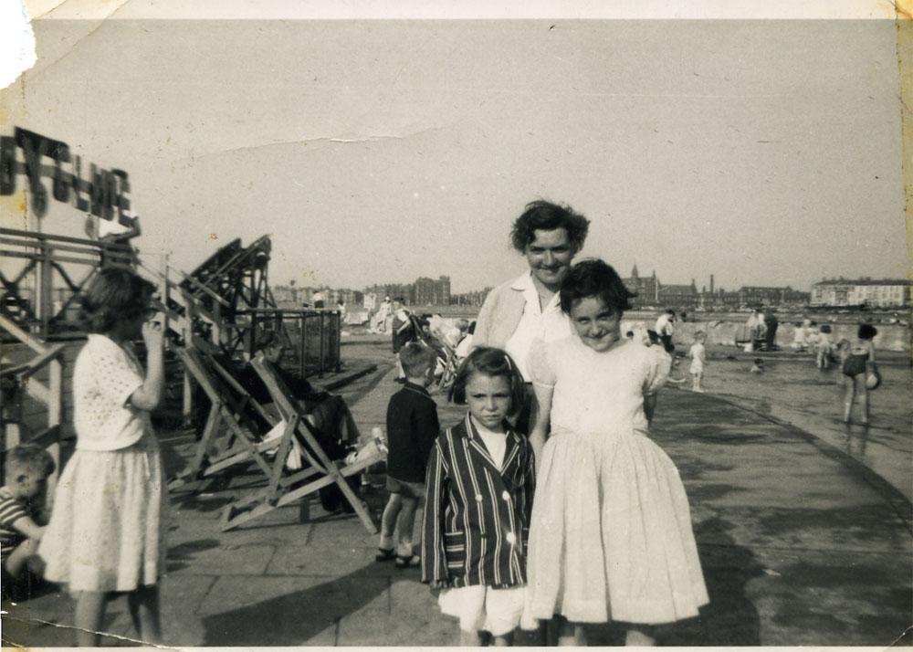 Kath Aspey nee Prior with friend and mum, 1950s