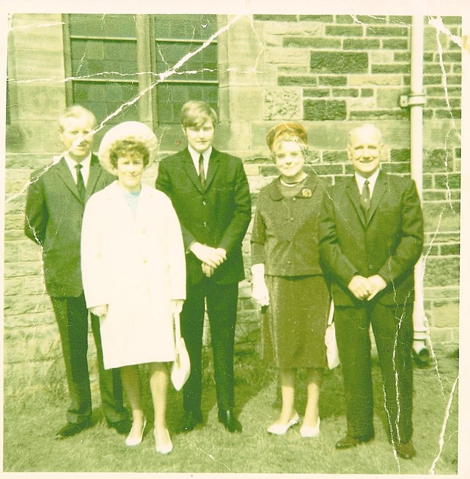 Hankin and Critchley family at Stephen Horrocks' Wedding late 1960s