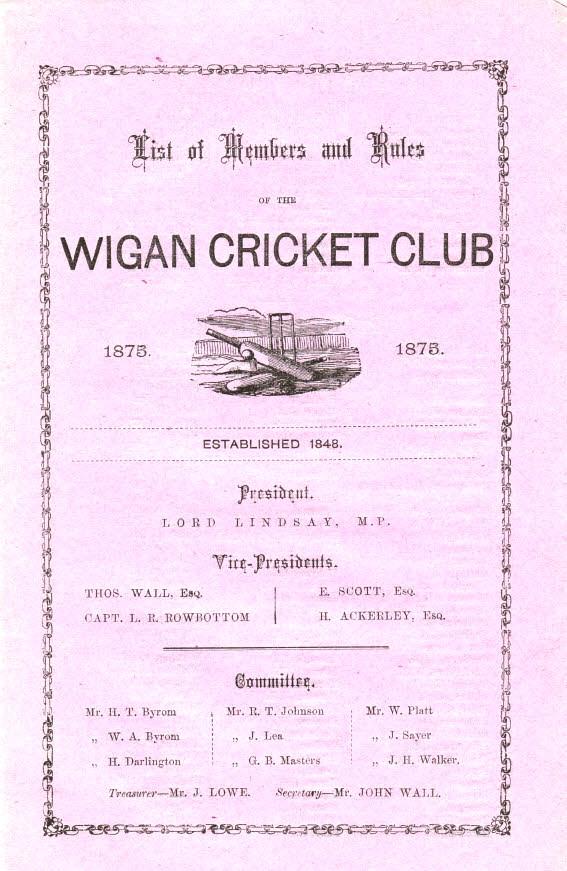 Wigan Cricket Club - 1875