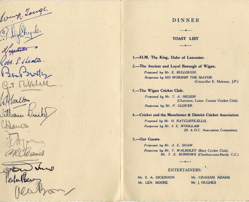 CENTENARY DINNER BROCHURE 1948