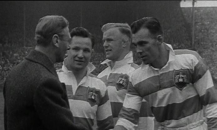 King George V meets the Wigan players