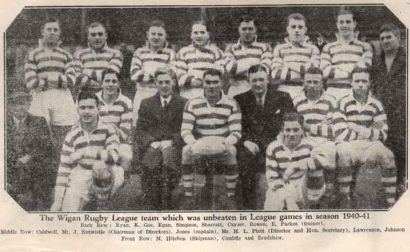 Wigan Rugby League team, 1940/41.