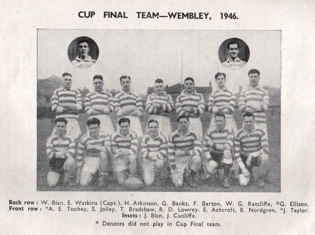 Cup Final team, Wembley, 1946.
