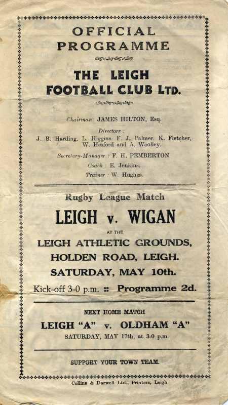 Leigh v Wigan programme