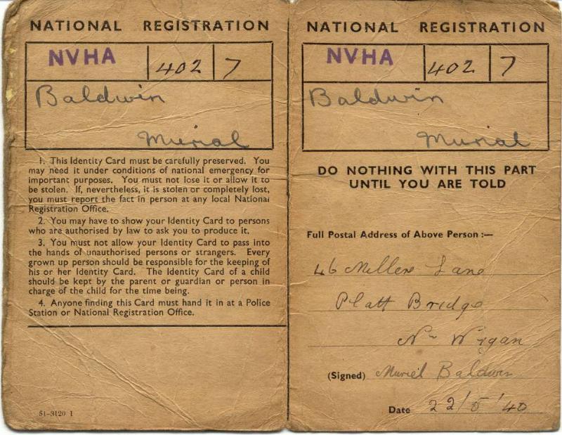 Identity card, 1940.