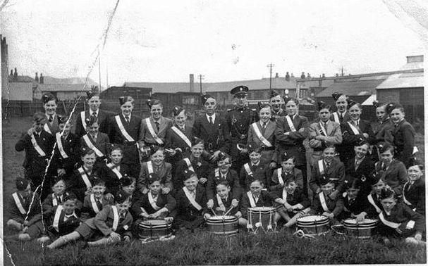 Ince Boys Brigade, pictured on Ince Central playing field, 1953.