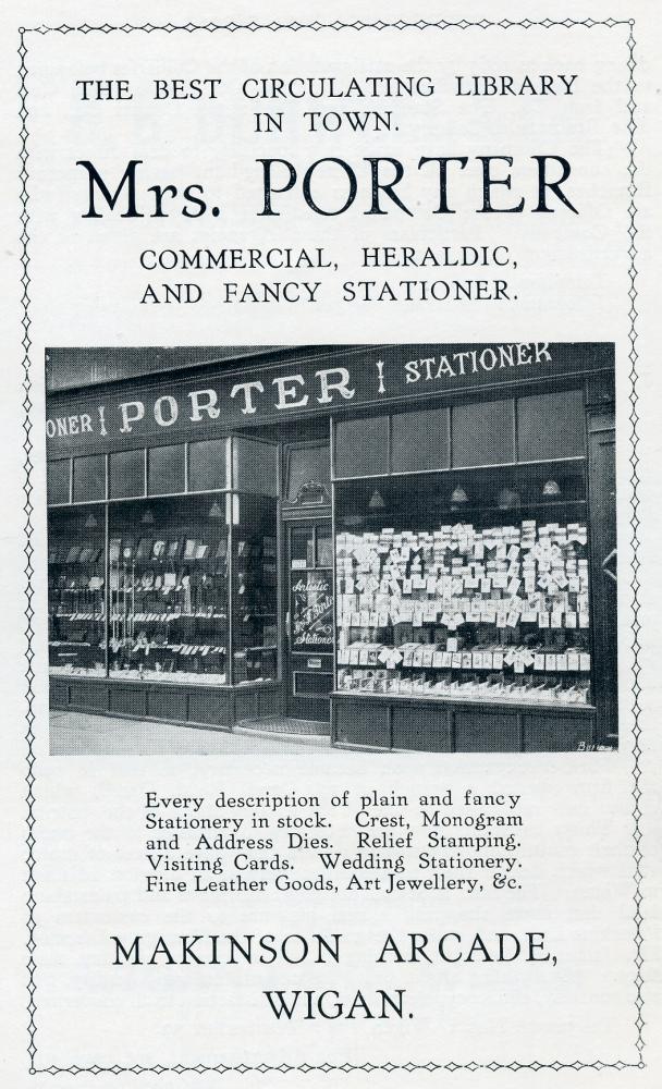 Mrs Porter Stationer 1920s advert