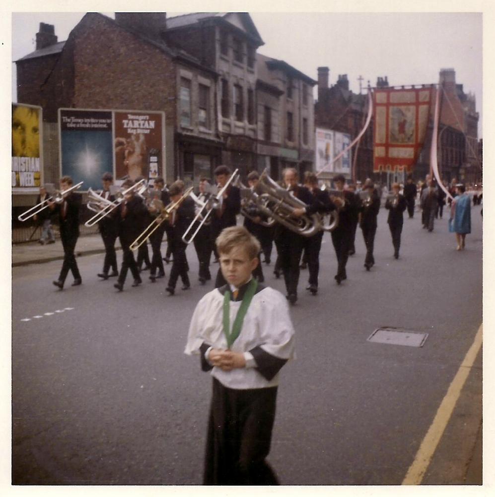 Wigan & District Band at a Walking Day in Wigan mid 60s?