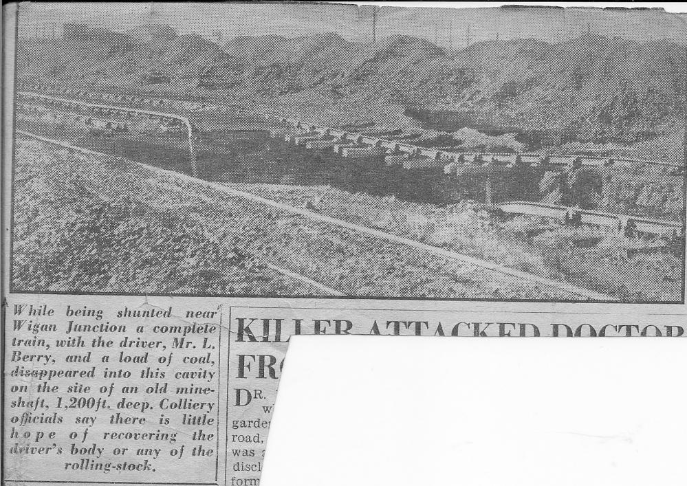 Newspaper cutting on a train disaster-Wigan Area (when or where?)