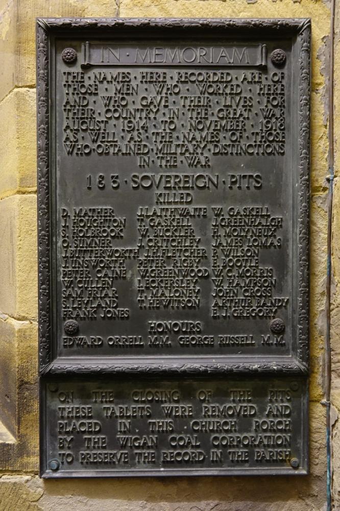 Wigan Coal & Iron Co. Pit Plaque - Sovereign Pits, Westleigh